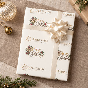 Papel De Presente Logotipo de negócios de Natal com creme