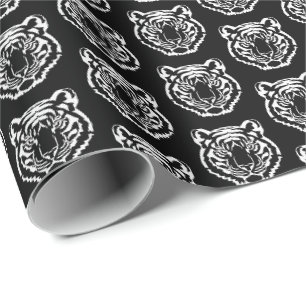 Papel De Presente Logotipo dos Tigres Negros Mascote Escolar