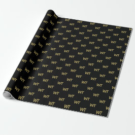 Papel De Presente Logotipo Dourado preto personalizado