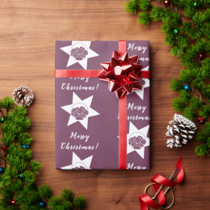 Papel De Presente Logotipo Florista Personalizado Feliz Natal Branco