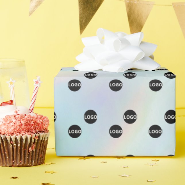 Papel De Presente Logotipo Holográfico Personalizado (Festa de aniversário)
