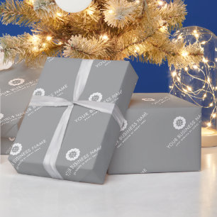 Papel De Presente Logotipo ou Ícone Empresarial + Nome Marca Empresa