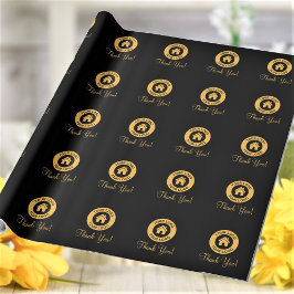 Papel De Presente Logotipo Personalizado de Negócios Obrigado