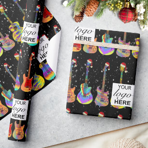 Papel De Presente Logotipo Personalizado de Violão de Natal para Emp