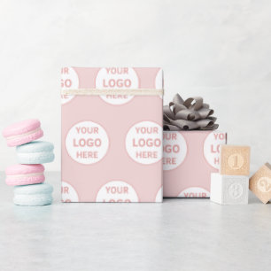 Papel De Presente Logotipo personalizado mínimo rosa
