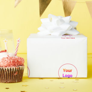 Papel De Presente Logotipo personalizado simples e elegante aqui na 