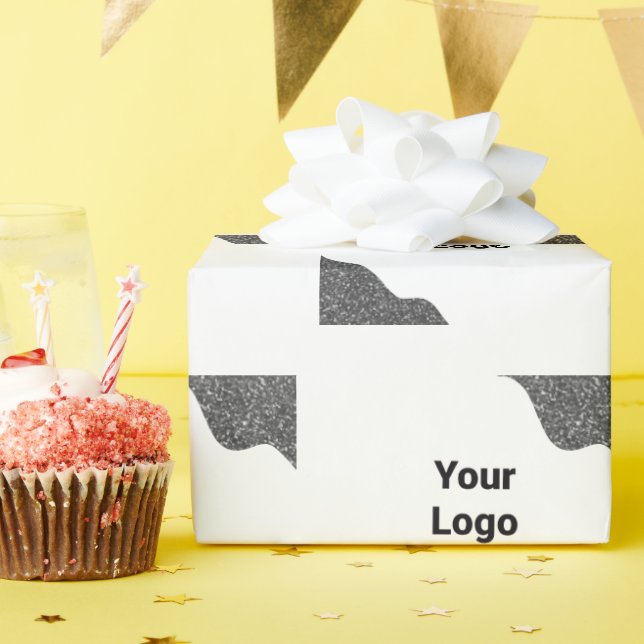 Papel De Presente logotipo personalizado simples minimalista elegant (Festa de aniversário)
