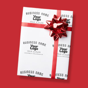 Papel De Presente Logotipo Retro-Moderno Branco & Preto (editável)