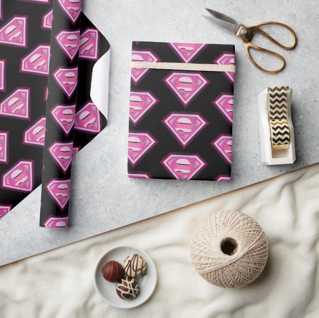 Papel De Presente Logotipo Rosa da Supergirl (Artesanato)