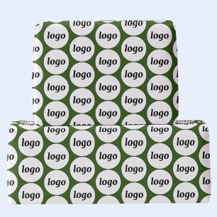 Papel De Presente Logotipo simples verde de Floresta de Padrão Comer