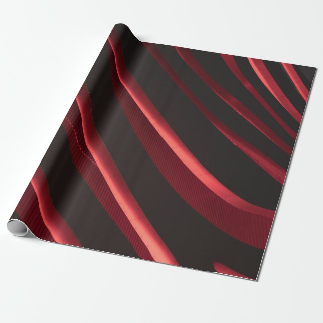 Papel De Presente Logótipo vermelho e preto (Desenrolado)
