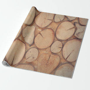 Papel De Presente Logs de árvore cortados castanhos