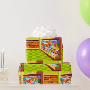 Papel De Presente Loja Colorida Aisle e Bakery