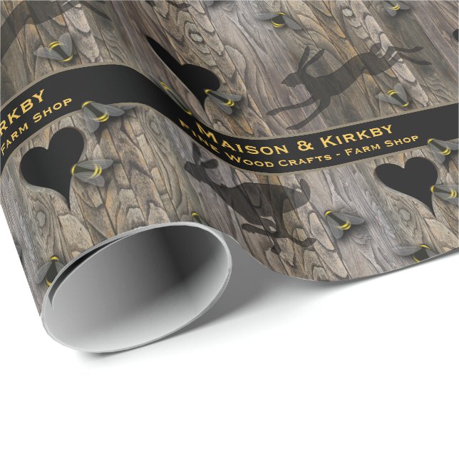 Papel De Presente Loja de artesanato de mel de fazenda de abelhas (Ponta do rolo)