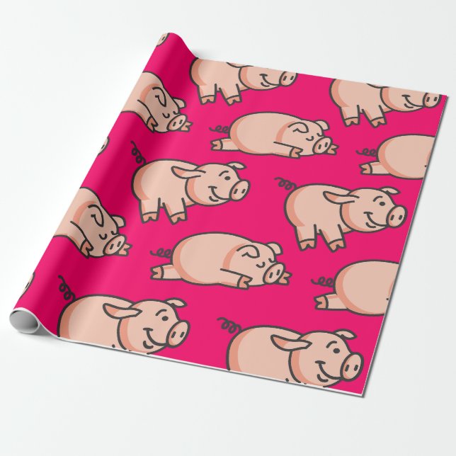 Papel De Presente Lolailo 19 Oink Oink (Desenrolado)