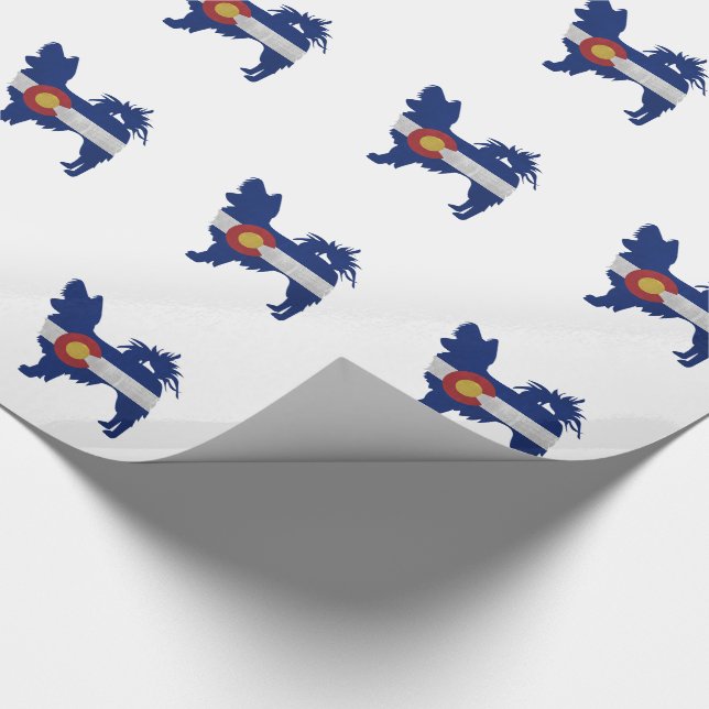 Papel De Presente Long Haired Chihuahua Colorado Flag Silhouette (Ponta)