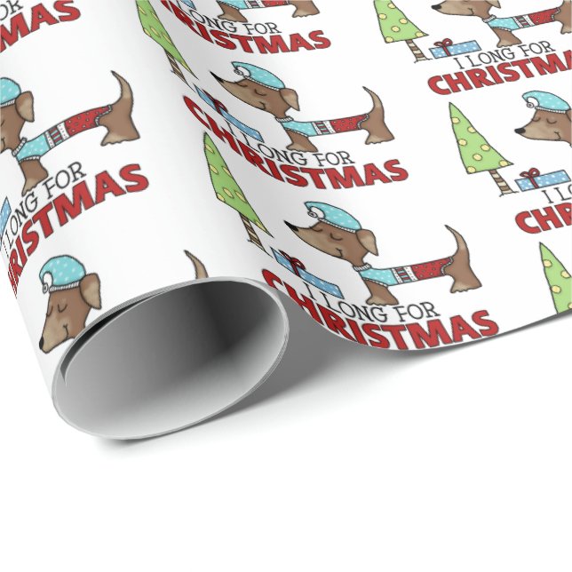 Papel De Presente Longo para o Natal-Dachshund (Ponta do rolo)