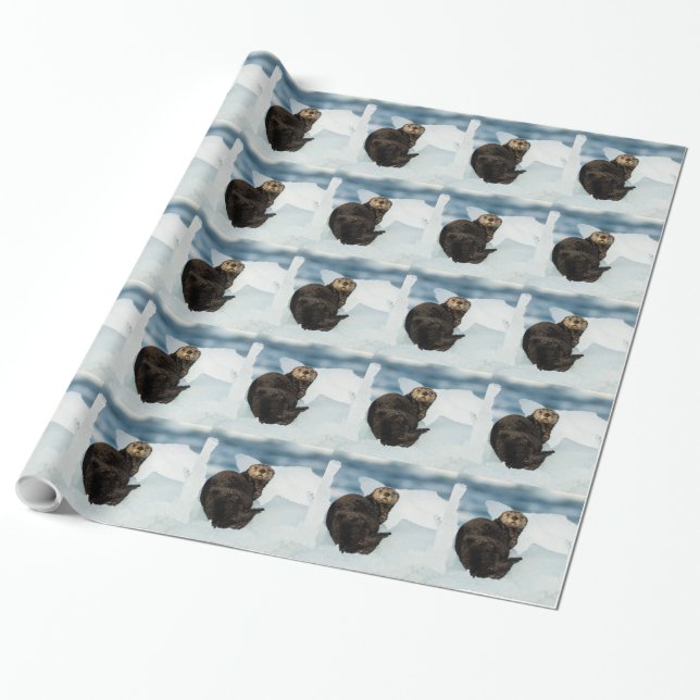Papel De Presente Lontra do mar em repouso (Desenrolado)