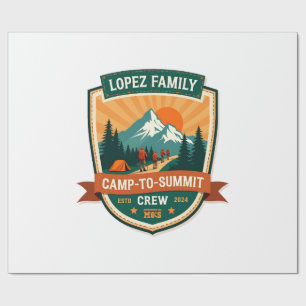 Papel De Presente Lopez Family Acampamento-Para-Cume Equipe Vintage 