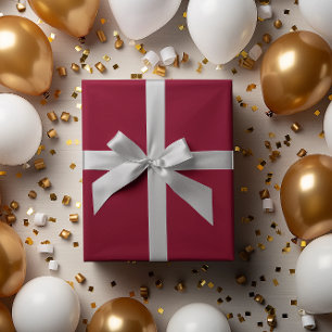 Papel De Presente Lote Clássico: Rich Burgundy Wrapping Paper Roll