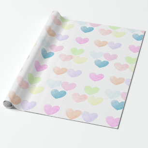 Papel De Presente Lotes de corações Pastel pequenos bonito da