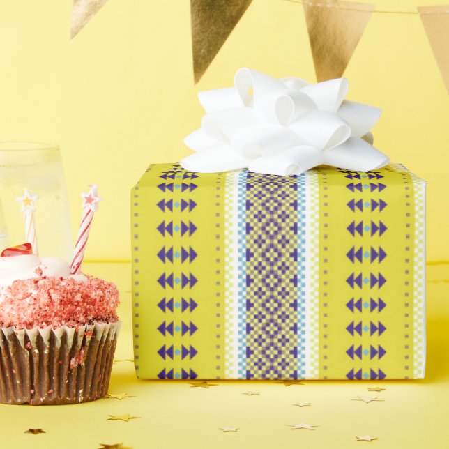 Papel De Presente Louco por Listras Amarelas (Festa de aniversário)