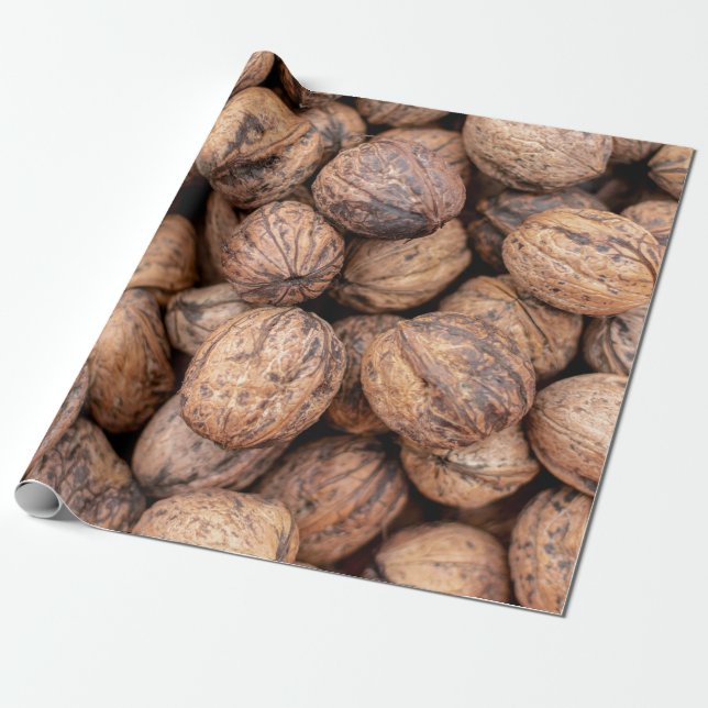 Papel De Presente Loucos de caju castanho (Desenrolado)