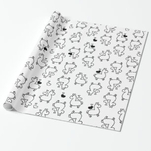 Papel De Presente Loucura pequena da silhueta do lama