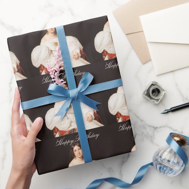 Papel De Presente Louise Mayer vestido branco Feliz Aniversário (Presentear)