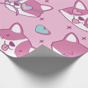 Papel De Presente Love Corgi Head Wraptor Paper
