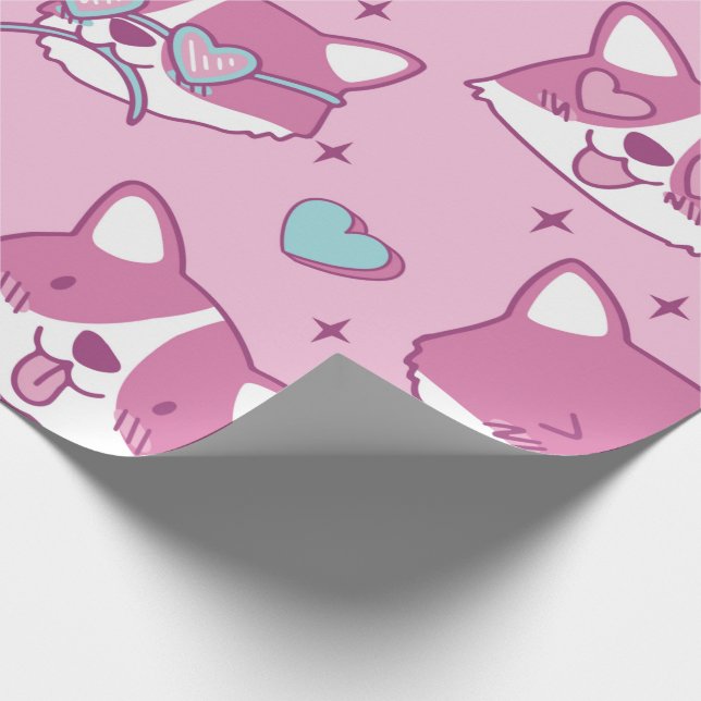 Papel De Presente Love Corgi Head Wraptor Paper (Ponta)