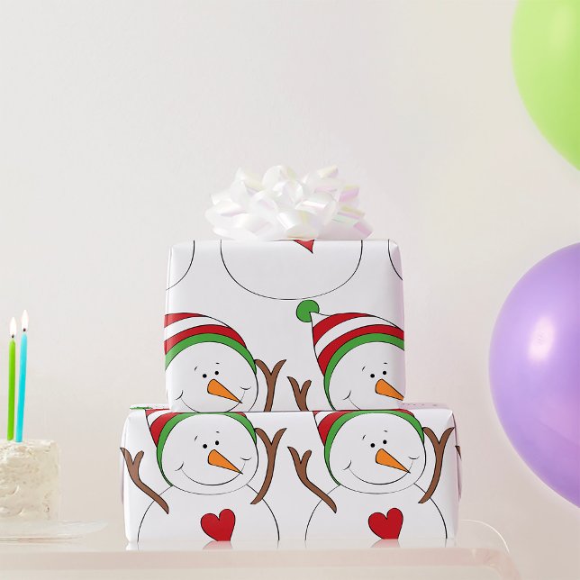 Papel De Presente Love Heart Snowman (Criador carregado)