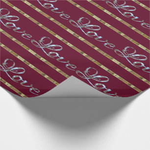 Papel De Presente Love Love Love Love Berry Elegante Designer