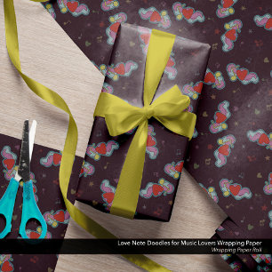 Papel De Presente Love Note Doodles for Music Lovers