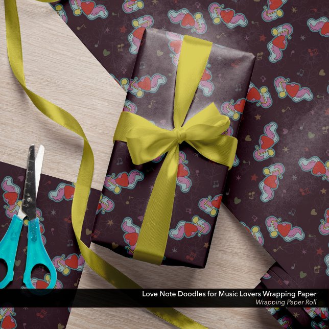 Papel De Presente Love Note Doodles for Music Lovers (Love Note: Doodles for Music Lovers Wrapping Paper Roll)