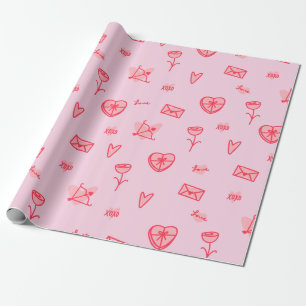 Papel De Presente Love Notes & Sweet Treators Wraping Pap