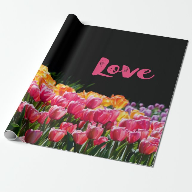 Papel De Presente Love Tulip Garden (Desenrolado)