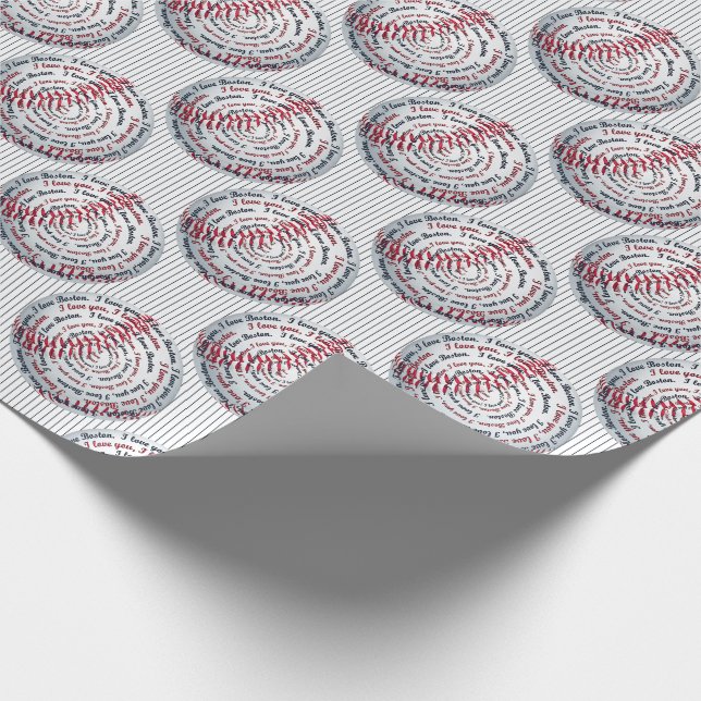 Papel De Presente Love U Love Boston-Baseball Gift Wrap 02-Blue (Ponta)