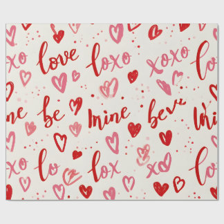 Papel De Presente Love XOXO Heart Valentine Clam Wrapping