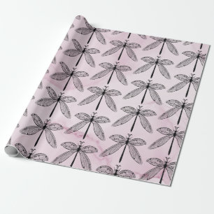Papel De Presente Lover Rosa do Inseto do Inseto Dragonfly
