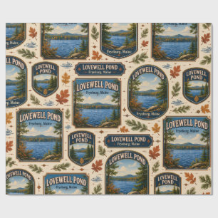 Papel De Presente Lovewell Pond Fryeburg Maine Viagem Antiga