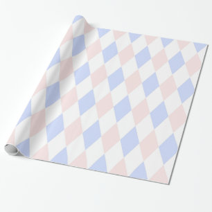 Papel De Presente Lt Blue, Lt cor-de-rosa, Padrão de Diamante Wharle