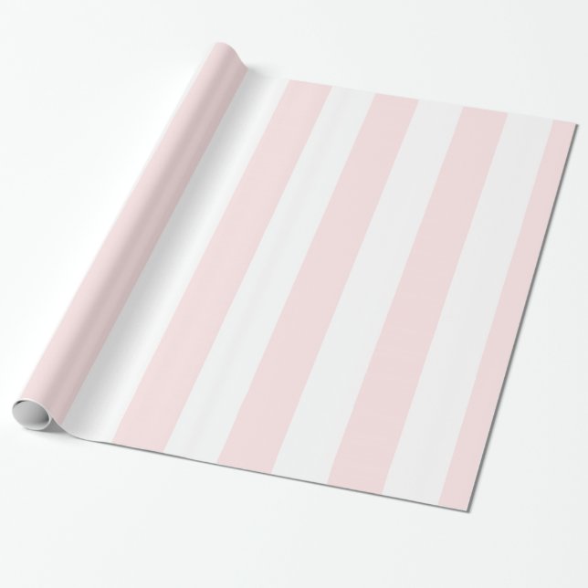 Papel De Presente Lt Rosa Branco Extra Grande Padrão de Listras (Desenrolado)