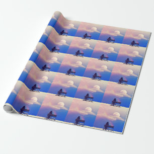 Papel De Presente Lua Arco-íris: Beleza Pastel Sky.