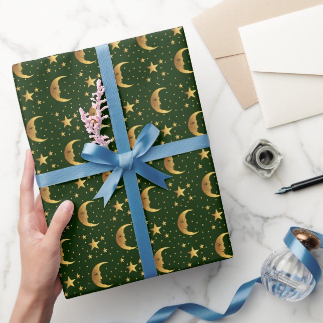 Papel De Presente Lua e Estrelas (Presentear)