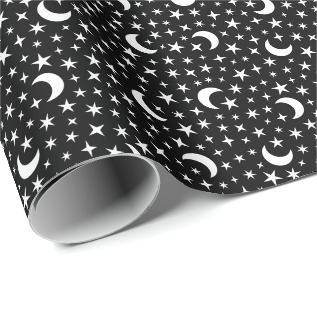Papel De Presente Lua e estrelas (Ponta do rolo)