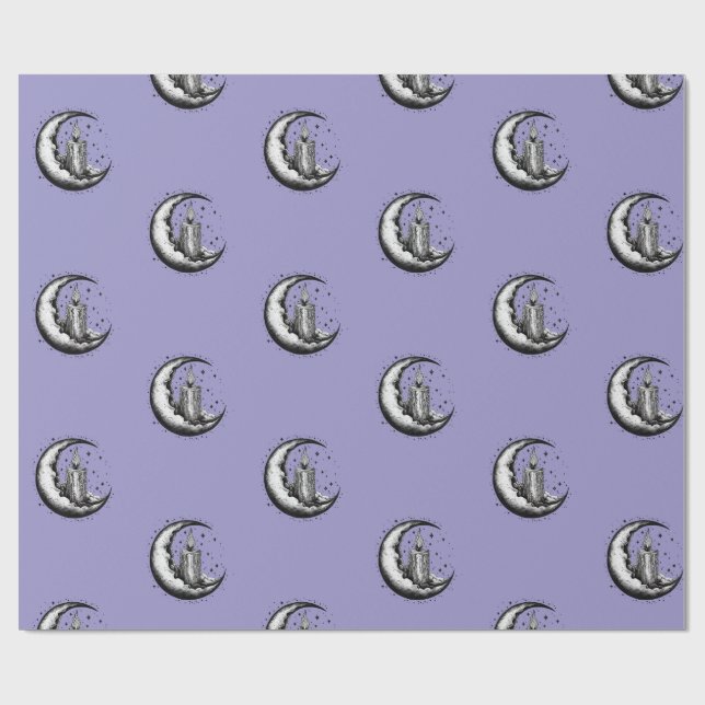 Papel De Presente Lua Iluminada por Velas (Aberto)