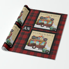 Papel De Presente Lumberjack Camper Trailer Lixo Monograma EVENTUAL 