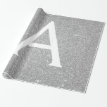Papel De Presente Lúpulo de prata e monograma de brilho<br><div class="desc">Papel de embrulhamento de presente Elegante e de presente Elegante de luxo. Este papel de embrulho de presente pode ser personalizado para incluir seu nome inicial e nome próprio para um pacote de presentes para o Chá de fraldas, Chá de panela, Festa de solteira ou Festa de aniversário de Menina....</div>