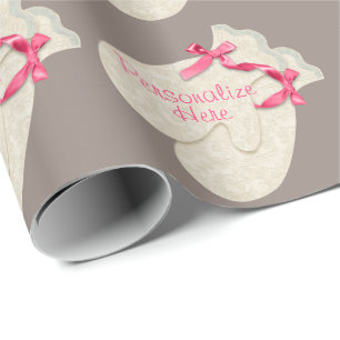 Papel De Presente Luvas de inverno elegantes com fita de renda creme